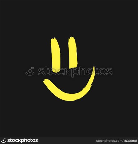 Hand drawing paint, brush drawing. Isolated. Doodle grunge style icon. Decorative element. Outline, line icon, cartoon illustration. Smiley smile icon. Doodle grunge style icon. Decorative element. Outline, cartoon line icon