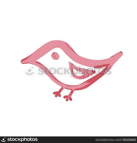 Hand drawing paint, brush drawing. Isolated on a white background. Doodle grunge style icon. Decorative element. Outline, line icon, cartoon illustration. Bird icon. Doodle grunge style icon. Decorative element. Outline, cartoon line icon