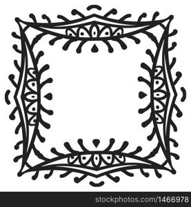 Hand drawing zentangle decorative frame. Black and white. Flower mandala. Vector illustration. The best for your design, textiles, posters, tattoos, corporate identity. Hand drawing zentangle decorative frame