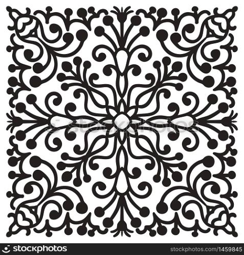 Hand drawing zentangle element. Black and white. Flower mandala. Vector illustration. The best for your design, textiles, posters, tattoos. Hand drawing zentangle mandala element