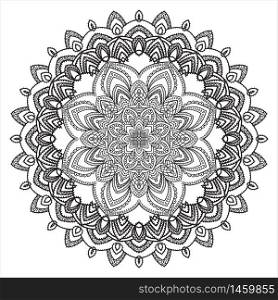 Hand drawing zentangle element. Black and white. Flower mandala. Vector illustration. The best for your design, textiles, posters, tattoos, corporate identity. Hand drawing zentangle element. Black and white. Flower mandala
