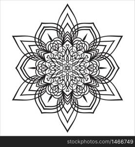 Hand drawing zentangle element. Black and white. Flower mandala. Vector illustration. The best for your design, textiles, posters, tattoos, corporate identity. Hand drawing zentangle mandala element