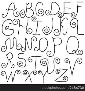 Hand drawn abc, font, alphabet vector illustration. Hand drawn vector abc, font, alphabet, doodle