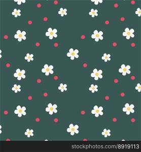 Hand-drawn abstract chamomile flowers in a seamless pattern on a white background. Repeating floral vector pattern.. Hand-drawn abstract chamomile flowers in a seamless pattern on a white background. Repeating floral vector pattern