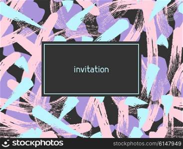 Hand drawn abstract grunge invitation card. Background painted with ink. Hand drawn abstract grunge invitation card. Background painted with ink.