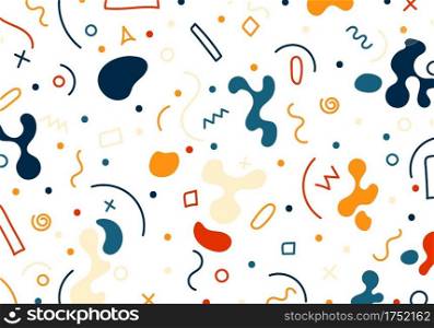 Hand drawn abstract organic shapes, geometric, lines pattern on white background. Vector illustration