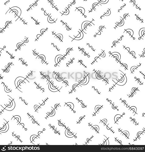 Hand drawn abstract pattern in memphis style. Vector seamless background.. Hand drawn abstract pattern in memphis style. Vector seamless background for wallpaper, wrapping, textile design, surface texture, fabric.