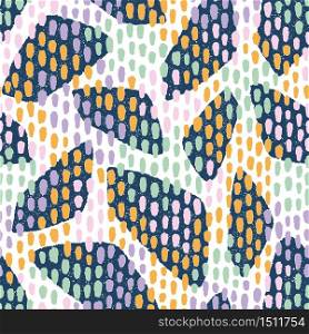 Hand drawn abstract pattern in trendy colours. Simple textured shapes are perfect design for fashion, fabric, wrapping paper, textile, scrapbooking paper.