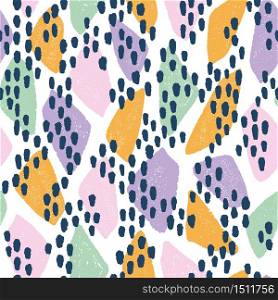 Hand drawn abstract pattern in trendy colours. Simple textured shapes are perfect design for fashion, fabric, wrapping paper, textile, scrapbooking paper.