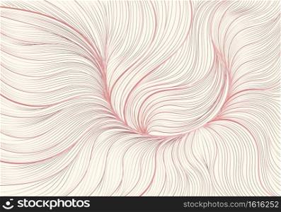 Hand drawn abstract pink gold floral lined pattern background texture luxury style. Vector illustration