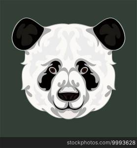 Hand drawn abstract portrait of a panda. Vector stylized colorful illustration for tattoo, logo, wall decor, T-shirt print design or outwear. This drawing would be nice to make on the fabric, canvas.