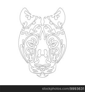 Hand drawn abstract portrait of a panther. Vector stylized illustration for tattoo, logo, wall decor, T-shirt print design or outwear. This drawing would be nice to make on the fabric or canvas.