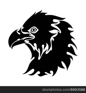 Hand drawn abstract portrait of an eagle. Vector stylized illustration for tattoo, logo, wall decor, T-shirt print design or outwear. This drawing would be nice to make on the fabric or canvas.