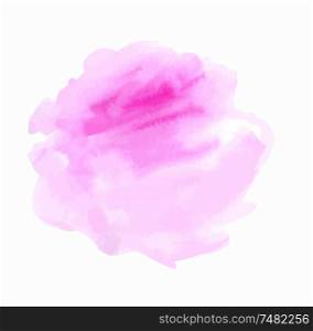 Hand drawn abstract round pink vector watercolor texture on a white background