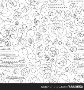 Hand drawn abstract seamless pattern in memphis style. Vector swirls background.. Hand drawn abstract seamless pattern in memphis style. Vector swirls background. Texture for wallpaper, wrapping, textile design, fabric.