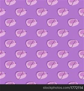 Hand drawn abstract seamless pattern with vitamin plum ornament. Pastel purple background. Organic print. Perfect for fabric design, textile print, wrapping, cover. Vector illustration.. Hand drawn abstract seamless pattern with vitamin plum ornament. Pastel purple background. Organic print.