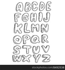 Hand drawn alphabet Handwriting lettering Calligraphy font icon sign symbol design