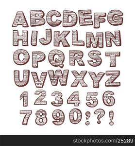Hand drawn alphabet in ethnic style. Vector tribal letters.. Alphabet Ethnic