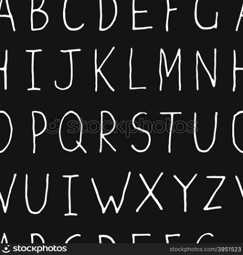 Hand-drawn Alphabet on Aged Blackboard Texture