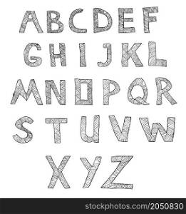 Hand drawn alphabet Vector illustration