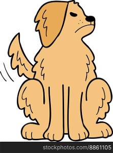 Hand Drawn angry Golden retriever Dog illustration in doodle style isolated on background