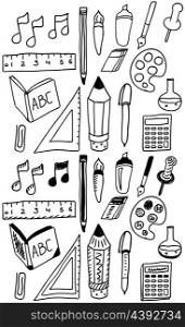 Hand drawn back to school dooldes / icons set