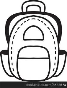 Hand Drawn backpack for students illustration isolated on background