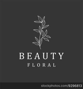 Hand drawn beautiful organic floral leaf and flower floral logo for business, decoration, wedding, greeting card and photography.