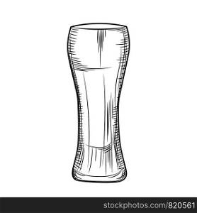Hand drawn beer glass. Engraving style. vector illustration isolated on white background. Hand drawn beer glass. Engraving style. illustration isolated