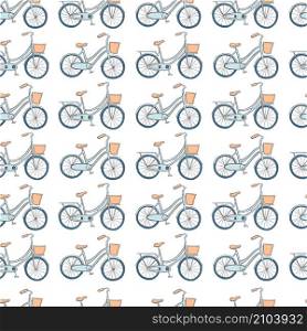 Hand drawn bicycles. Vector seamless pattern. Hand drawn bicycles. Vector pattern