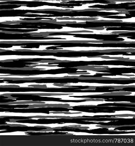 Hand drawn black and gray ink stripe backdrop. Artistic brush stripes seamless pattern. Vector illustration. Hand drawn black and gray ink stripe backdrop. Artistic brush stripes