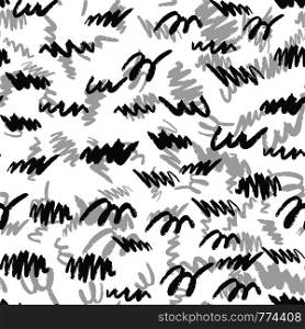 Hand drawn brush strokes seamless pattern. Black and silver Ink backdrop. Vector illustration. Hand drawn brush strokes seamless pattern. Black and silver Ink backdrop.