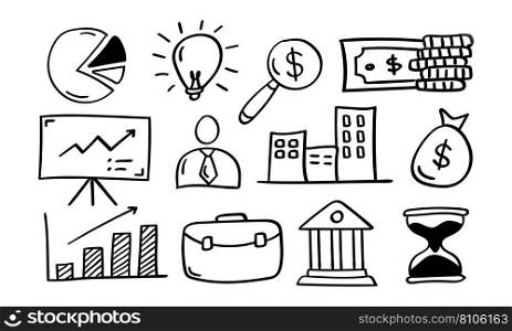Hand drawn business icon Royalty Free Vector Image