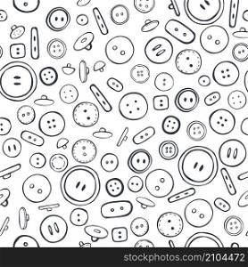 Hand drawn buttons. Vector seamless pattern.. Vector pattern with hand drawn buttons.