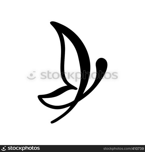 Hand drawn calligraphy logo of butterfly. Beauty cosmetic concept. Ecology vector element. Illustration eco icon design for wedding and Holiday, greeting card.. Hand drawn calligraphy logo of butterfly. Beauty cosmetic concept. Ecology vector element. Illustration eco icon design for wedding and Holiday, greeting card