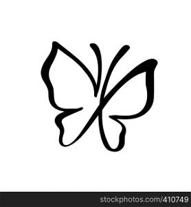 Hand drawn calligraphy logo of butterfly. Beauty cosmetic concept. Ecology vector element. Illustration eco icon design for wedding and Holiday, greeting card.. Hand drawn calligraphy logo of butterfly. Beauty cosmetic concept. Ecology vector element. Illustration eco icon design for wedding and Holiday, greeting card
