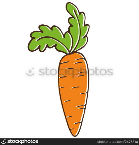 Hand drawn carrot in sketch cartoon style for posters, recipe, culinary design, easter design, greeting cards, print. Isolated on white. Colored Doodle icon vector illustration. Hand drawn carrot in sketch cartoon style for posters, recipe, culinary design, easter design, greeting cards, print. Isolated on white. Colored Doodle icon vector illustration.