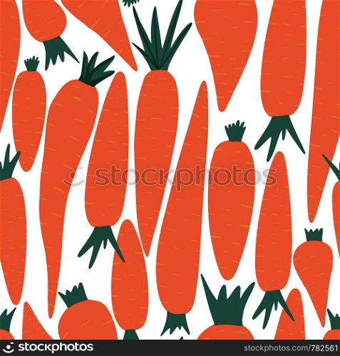 Hand drawn carrot seamless pattern on white background. Doodle carrots wallpaper. Vector illustration. Hand drawn carrot seamless pattern on white background. Doodle carrots wallpaper.