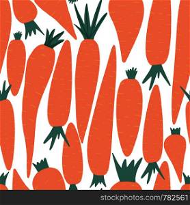 Hand drawn carrot seamless pattern on white background. Doodle carrots wallpaper. Vector illustration. Hand drawn carrot seamless pattern on white background. Doodle carrots wallpaper.
