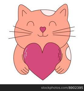 Hand drawn cat wtith heart for Valentine day. Design elements for posters, greeting cards, banners and invitations. Hand drawn cat wtith heart for Valentine day. Design elements for posters, greeting cards, banners and invitations.