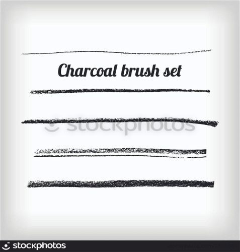 Hand drawn charcoal brush set. Scalable grunge vector