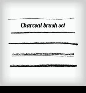 Hand drawn charcoal brush set. Scalable grunge vector