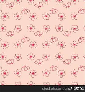 Hand drawn cherry blossoms flower with pink Vector Image