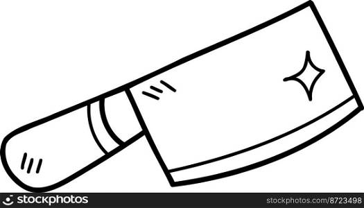 Hand Drawn chopping knife illustration isolated on background
