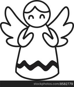 Hand Drawn Christmas angel doll illustration isolated on background