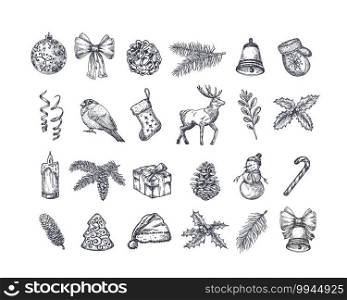 Hand Drawn Christmas Icons Set