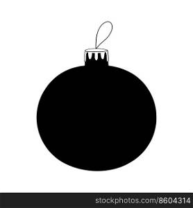 Hand drawn Christmas tree ball icon. Isolated on white background.. Hand drawn Christmas tree ball icon. Isolated on a white background.