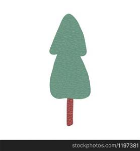 Hand drawn christmas tree isolated on white background. Holiday fir symboi in doodle style. Green conifer simple vector illustration. Hand drawn christmas tree isolated on white background. Holiday fir symboi in doodle style.