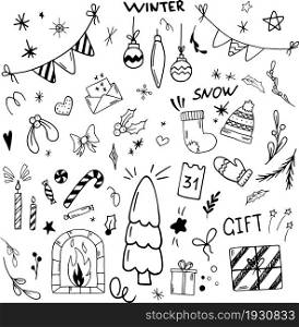 Hand-Drawn Christmas vector doodles set. Doodle_Christmas_1-02
