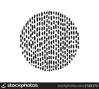 Hand drawn circle with doodle texture. Modern abstract black round shape with lines, drops. Hand drawn organic doodle shape. Vector illustration isolated on white background.. Hand drawn circle with doodle texture. Modern abstract black round shape with lines, drops. Hand drawn organic doodle shape. Vector illustration isolated on white background